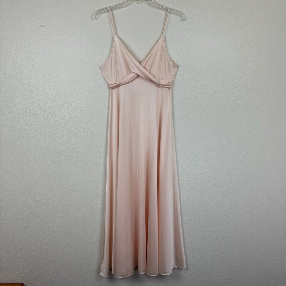 Vintage Claire Sandra Lucie Ann Beverly Hills Full Sweep Nylon Nightgown Peach P